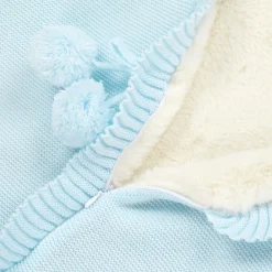 Light Blue Knitted Baby Nest (63cm)