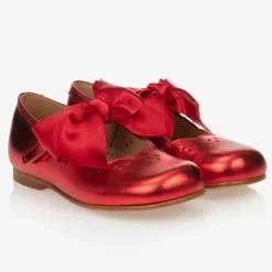 Metallic Red Leather Shoes
