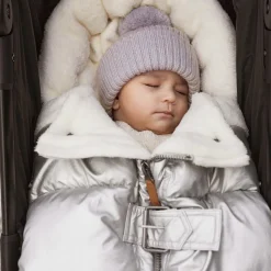 Metallic Silver Padded Footmuff (90cm)