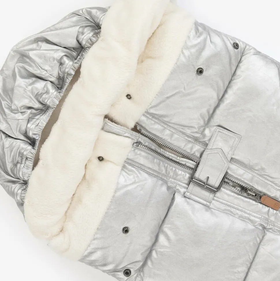 Metallic Silver Padded Footmuff (90cm)