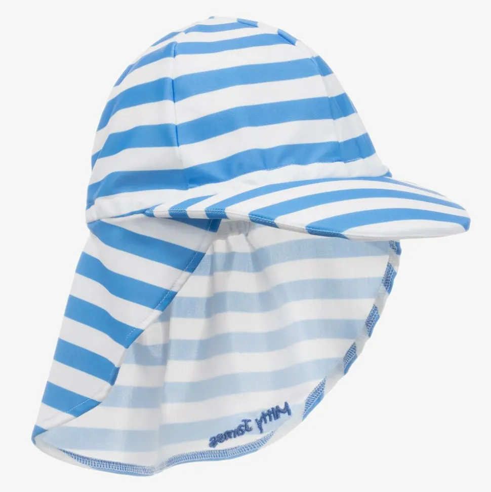 Mid-Blue Striped Legionnaire's Hat (UPF 50+)