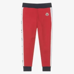 Navy Blue & Red Cotton Joggers