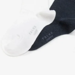 Navy Blue & White Cotton Socks (2 Pack)