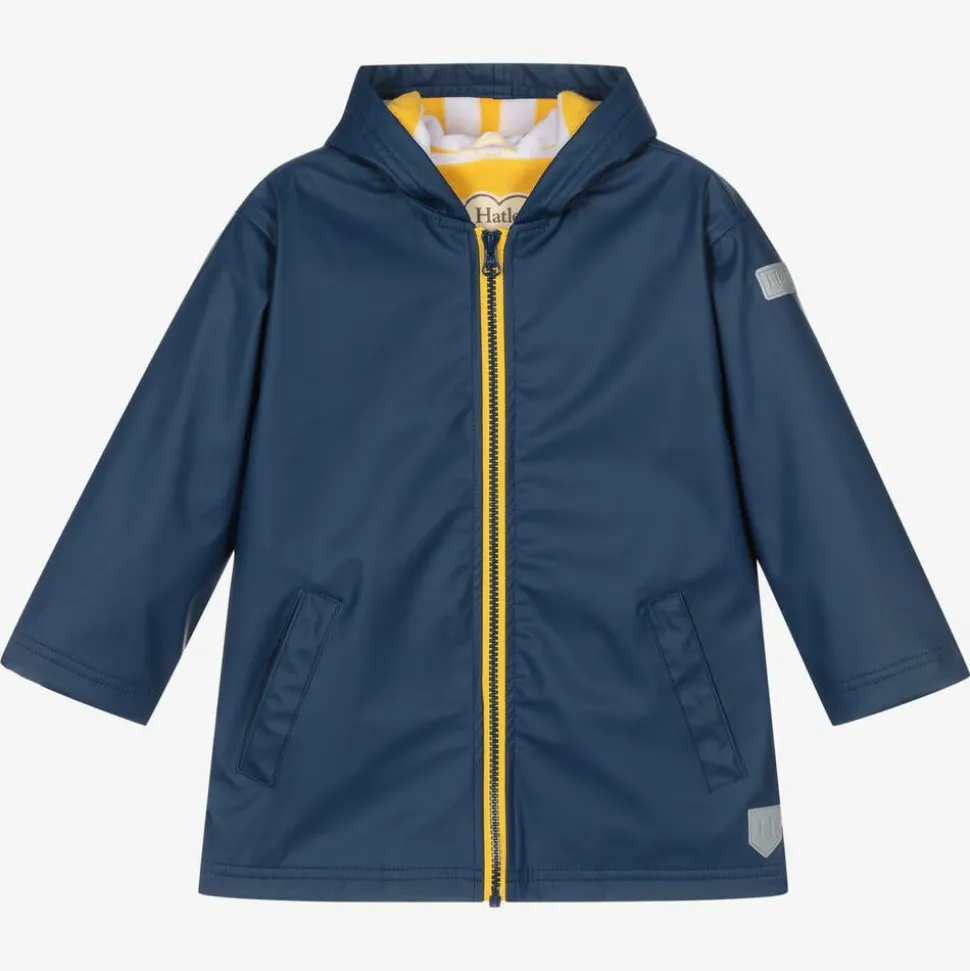 Navy Blue & Yellow Raincoat