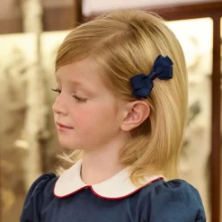 Navy Blue Bow Hair Clip (7cm)