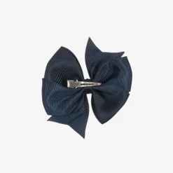 Navy Blue Bow Hair Clip (10cm)