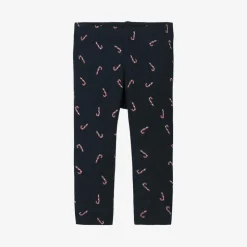 Navy Blue Candy Cane Baby Leggings