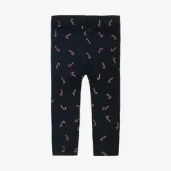Navy Blue Candy Cane Baby Leggings