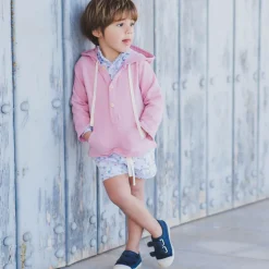 Navy Blue Canvas Velcro Trainers