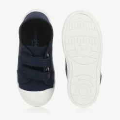 Navy Blue Canvas Velcro Trainers
