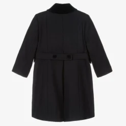 Navy Blue Classic Wool Coat
