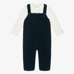 Navy Blue Corduroy Baby Dungaree Set