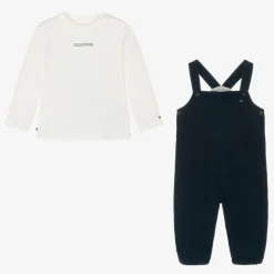 Navy Blue Corduroy Baby Dungaree Set