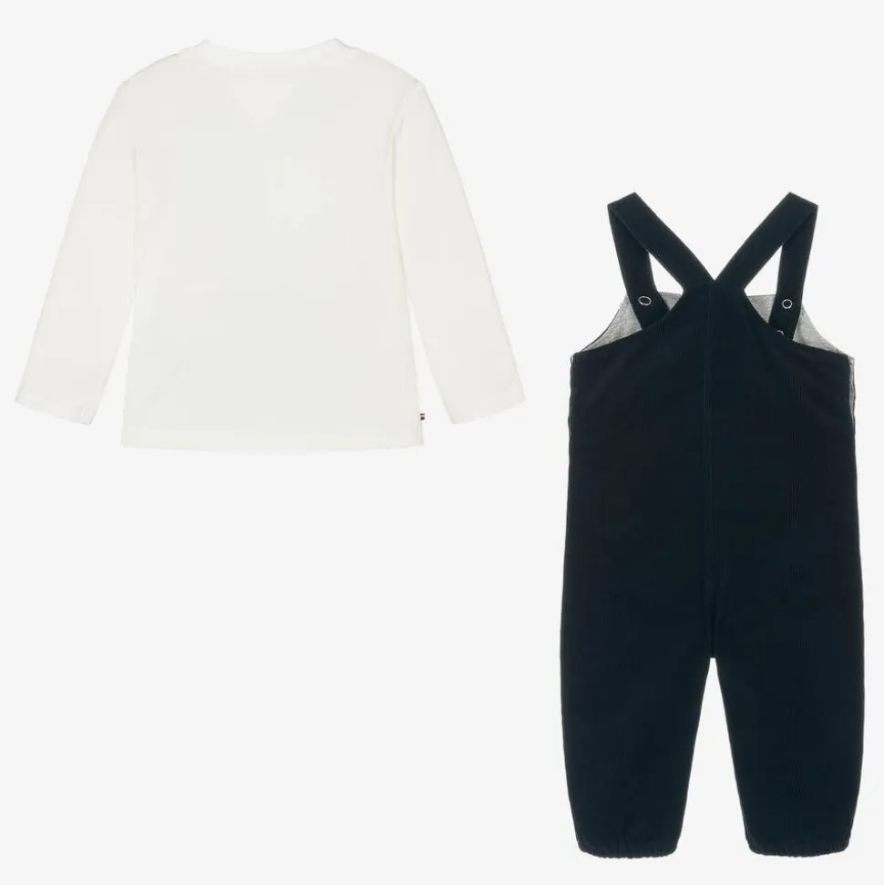 Navy Blue Corduroy Baby Dungaree Set