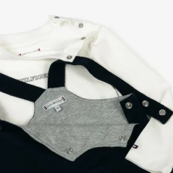 Navy Blue Corduroy Baby Dungaree Set