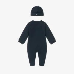 Navy Blue Cotton Babysuit Set