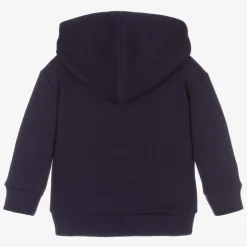 Navy Blue Cotton Logo Hoodie