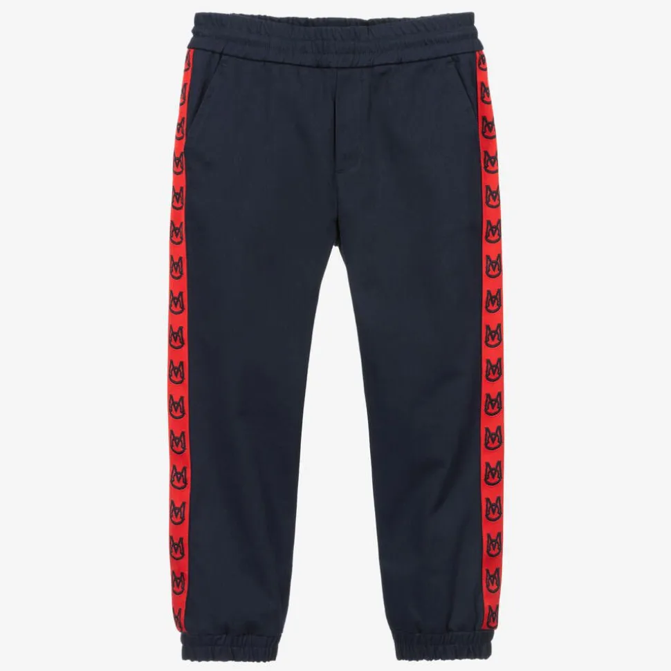 Navy Blue Cotton Logo Joggers