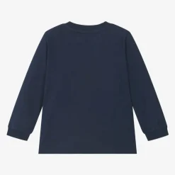 Navy Blue Cotton Teddy Bear Baby Top