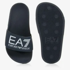 Navy Blue EA7 Logo Sliders