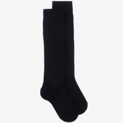 Navy Blue Knee High Wool Socks