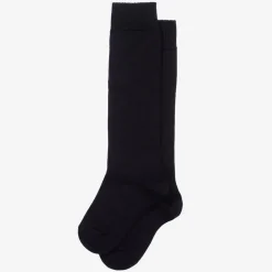 Navy Blue Knee High Wool Socks