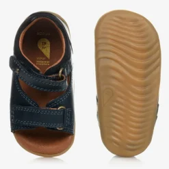 Navy Blue Leather Baby Sandals