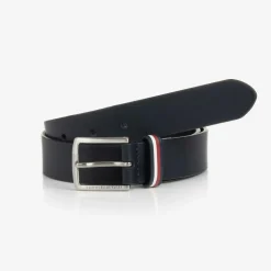 Navy Blue Leather Belt