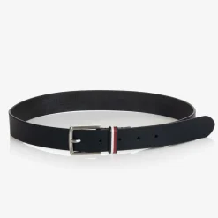 Navy Blue Leather Belt