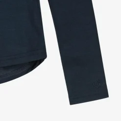 Navy Blue Merino Wool Roll Neck Top