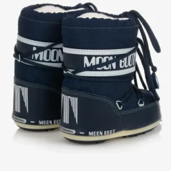 Navy Blue Mini Nylon Snow Boots