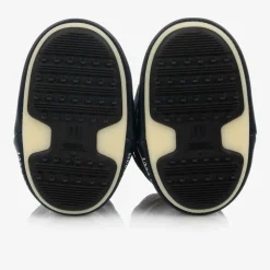 Navy Blue Mini Nylon Snow Boots