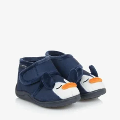 Navy Blue Penguin Slippers