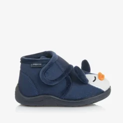 Navy Blue Penguin Slippers