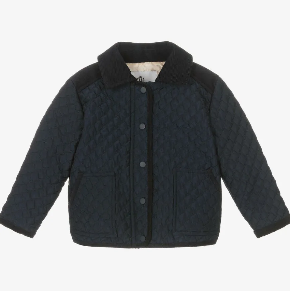 Navy Blue Quilted Jacket