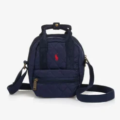 Navy Blue Quilted Messenger Bag (20cm)