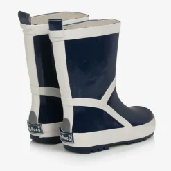 Navy Blue Reflective Rain Boots