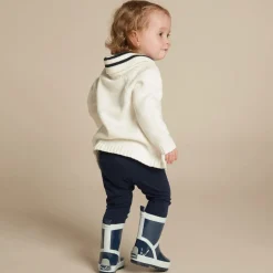 Navy Blue Reflective Rain Boots