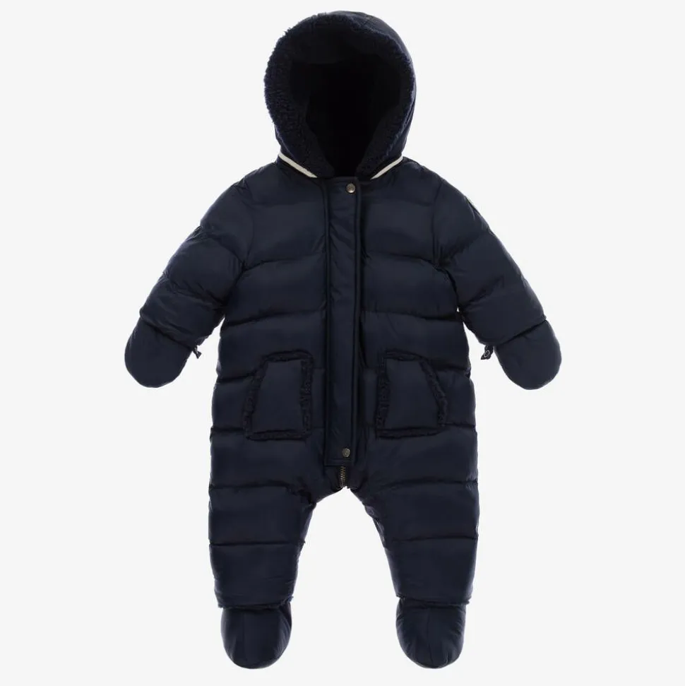 Navy Blue Reversible Baby Snowsuit