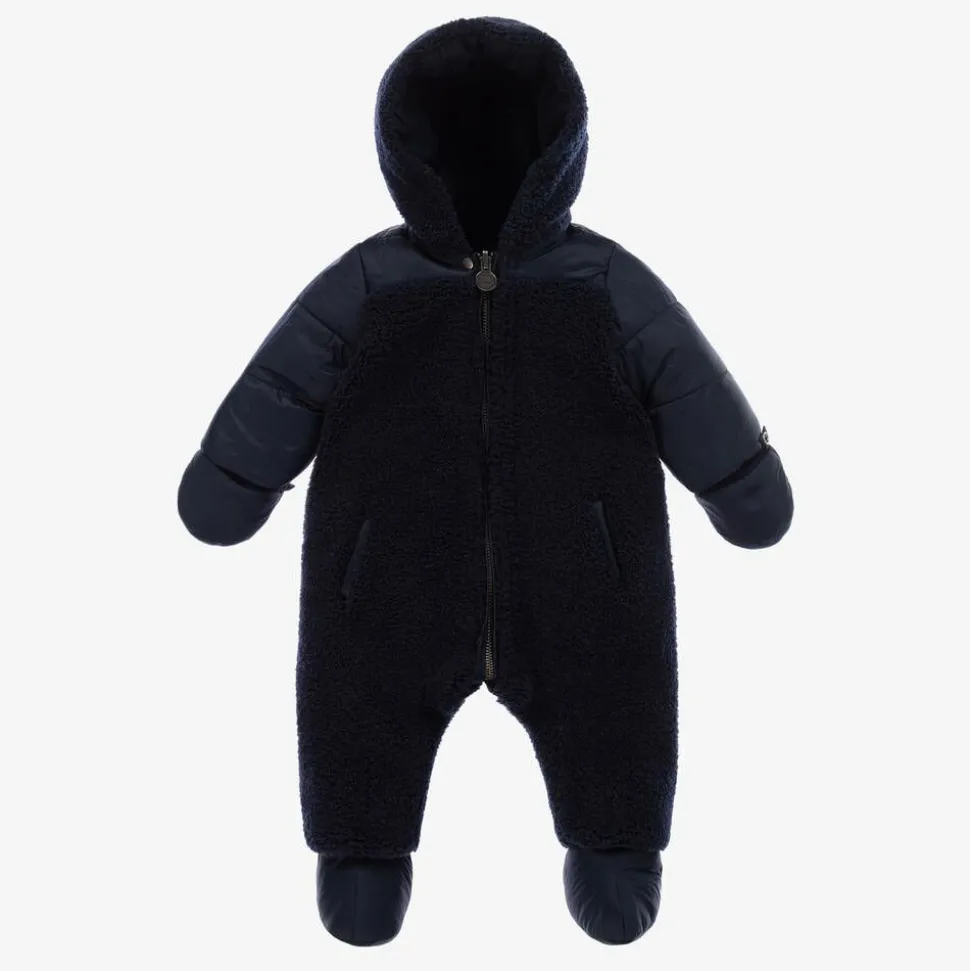 Navy Blue Reversible Baby Snowsuit