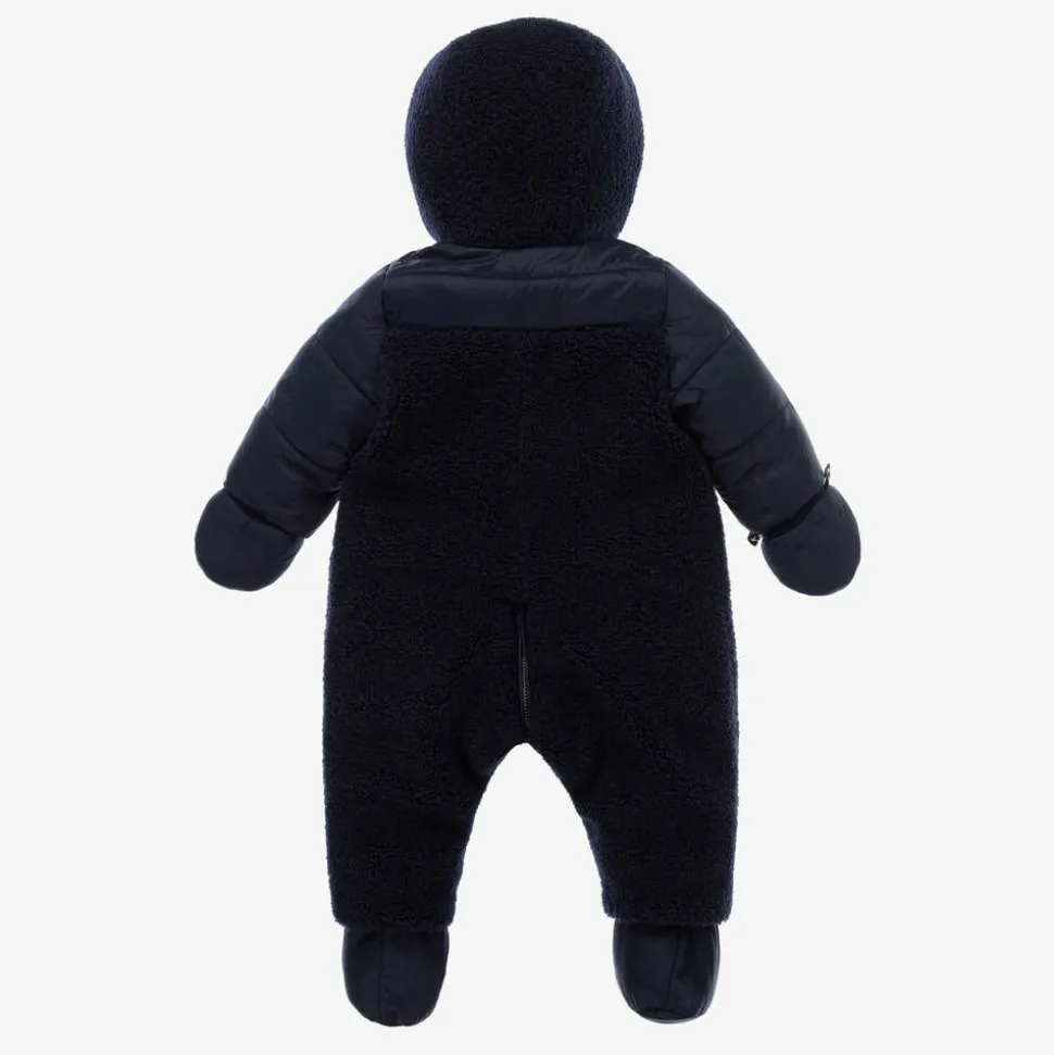 Navy Blue Reversible Baby Snowsuit