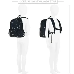 Navy Blue Stars Canvas Backpack (38cm)