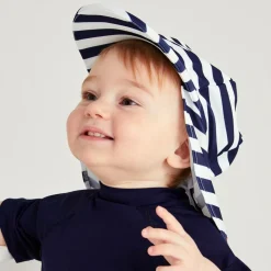 Navy Blue Striped Legionnaire's Hat (UPF 50+)