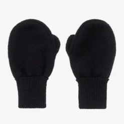 Navy Blue Twiddle Knitted Baby Mittens