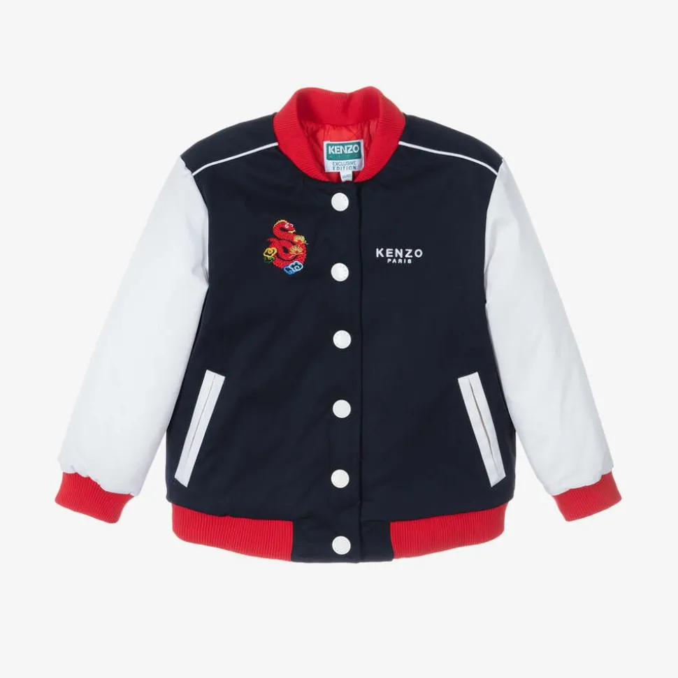 Navy Blue Varsity Snake Jacket