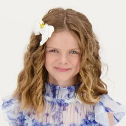 Off-White Bow Hair Clip (11cm)