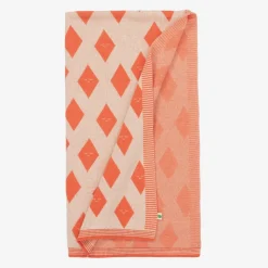 Orange Diamond Knitted Blanket (100cm)