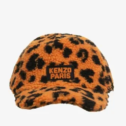 Orange Leopard Print Teddy Fleece Cap