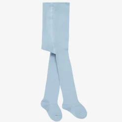 Pale Blue Cotton Knit Baby Tights