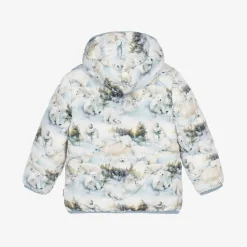 Pale Blue Polar Bear Puffer Jacket